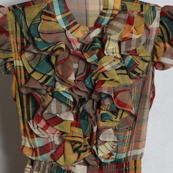 Plaid Dress with Frills - Picture 3 of 5